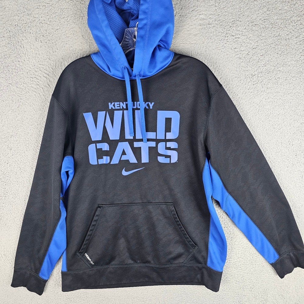 Nike Hoodie Men M Black Kentucky Wildcats UK Therma-FIT Pullover Sweatshirt
